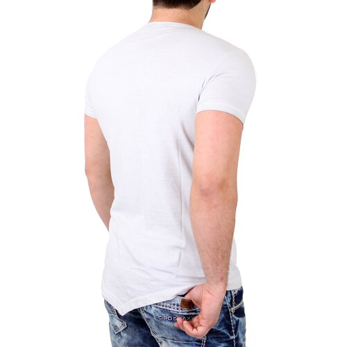 Tazzio T-Shirt Herren Oversized Streetwear Asymetric Back Shirt TZ-J1304 Grau M