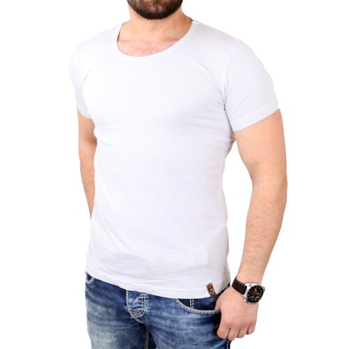 Tazzio T-Shirt Herren Oversized Streetwear Asymetric Back Shirt TZ-J1304 Grau L