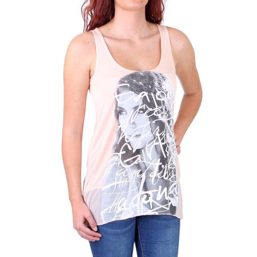 Madonna Top Damen ROMAINE Longform Potrait Print Chiffon-Saum MF-408077