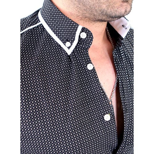 Reslad Herren Hemd Glencheck Button-Down-Kragen Langarmhemd RS-7208