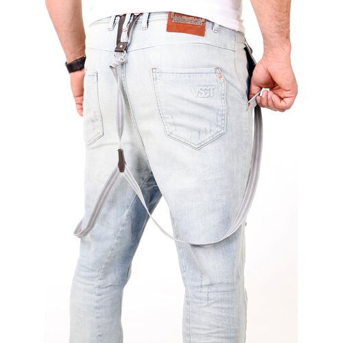 VSCT Jeans Herren Destroyed Brad Slim Fit mit Hosenträger V-5641535 Hellblau