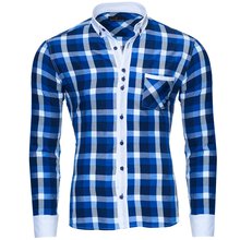 Reslad Herren Hemd Karo Muster Button-Down-Kragen...