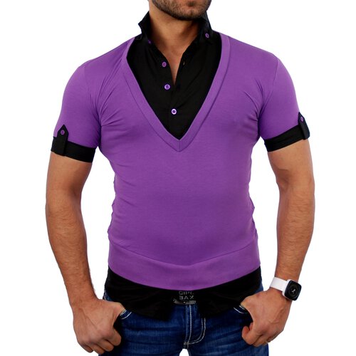 Tazzio T-Shirt Herren 2in1 Layer Style Kurzarm Shirt TZ-903