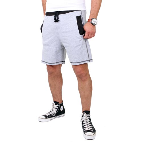 Carisma Shorts Herren Two Tone Look Jogging Capri CRSM-2005 Grau