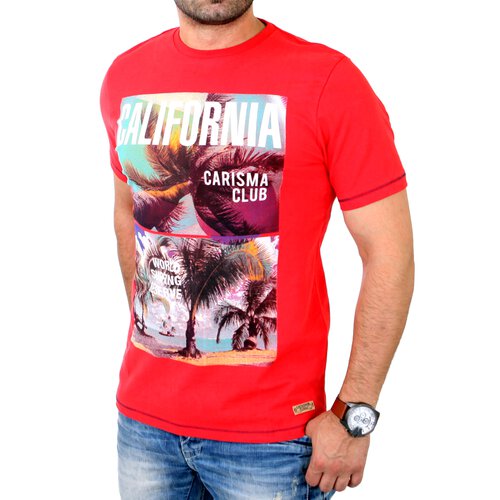 Carisma T-Shirt Herren Regular Fit CALIFORNIA mit Motivdruck CRSM-4208 Rot 2XL