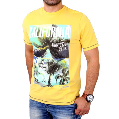 Carisma T-Shirt Herren Regular Fit CALIFORNIA mit Motivdruck CRSM-4208 Gelb XL
