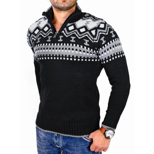 Herren Warme Pullover Grobstrick Pulli Sweatshirt Strickjacke Jacke KD-16081 Neu 