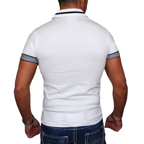 Kickdown Poloshirt Herren Slim Fit Club Wear Kontrast T-Shirt K-1924