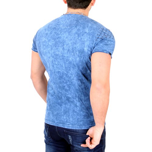 Tazzio T-Shirt Herren Slim Fit Batik Print Rundhals Shirt TZ-16160