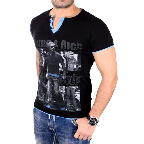 Young & Rich Herren T-Shirt Club Layer Style Kurzarm Shirt YR-1081