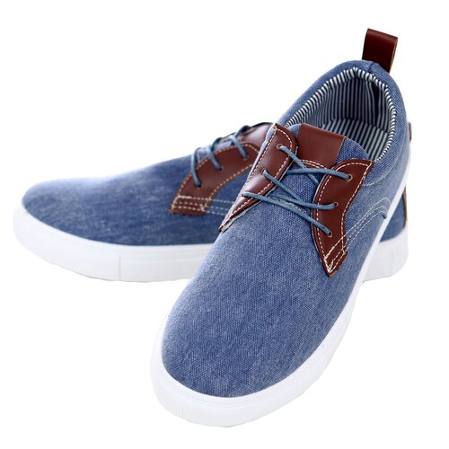 Reslad Sneaker Herren Schuhe Exklusiv Schnrer Denim Jeans Look RS-88602 Hellblau EUR 41