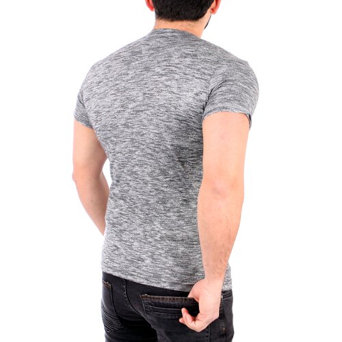 Tazzio T-Shirt Herren Buttoned Print Jersey Stoff Kurzarm Shirt TZ-16171