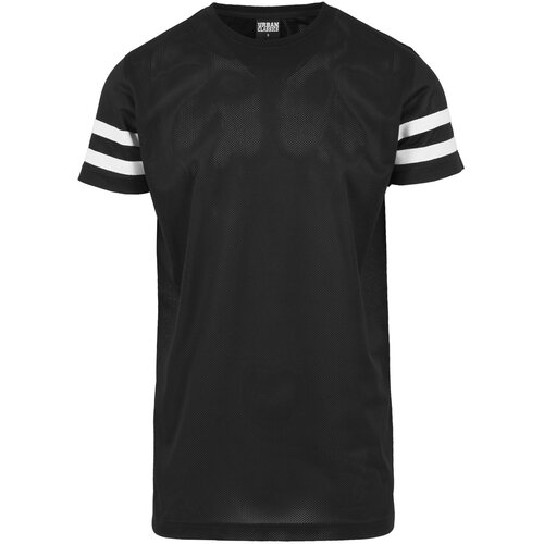 Urban Classics T-Shirt Herren Netz Stripe Mesh Kurzarm Shirt TB-1236 Schwarz-Wei S