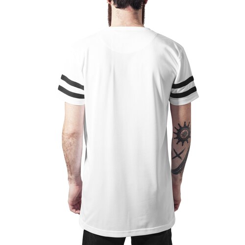 Urban Classics T-Shirt Herren Netz Stripe Mesh Kurzarm Shirt TB-1236 Wei-Schwarz 2XL