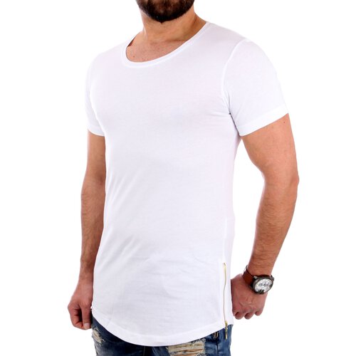 Redbridge T-Shirt Herren Basic Zipped Long Style Kurzarm Shirt RB-41289