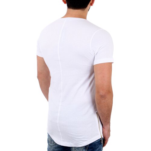 Redbridge T-Shirt Herren Basic Zipped Long Style Kurzarm Shirt RB-41289