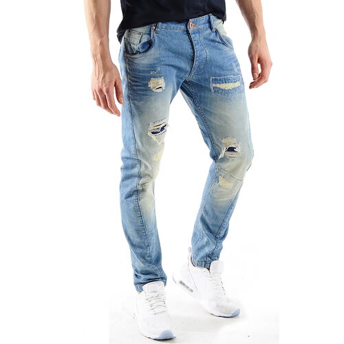VSCT Jeans Herren Hank Twisted Sunfaded Destroyed Jeanhose V-5641586 Blau W31 / L32