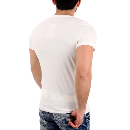 Reslad T-Shirt Herren ROYAL CHIC Motiv Print Kurzarm Shirt RS-2061 Ecru XL
