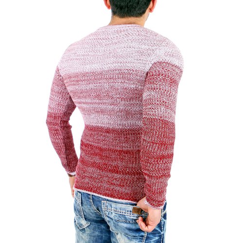 Reslad Strickpullover Herren Colorblock Crewneck Pullover RS-3106