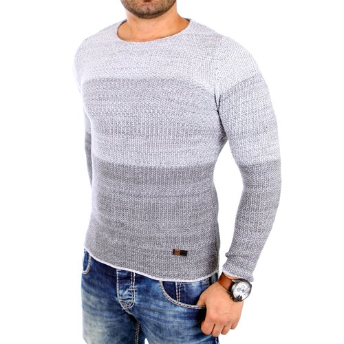 Reslad Strickpullover Herren Colorblock Crewneck Pullover RS-3106