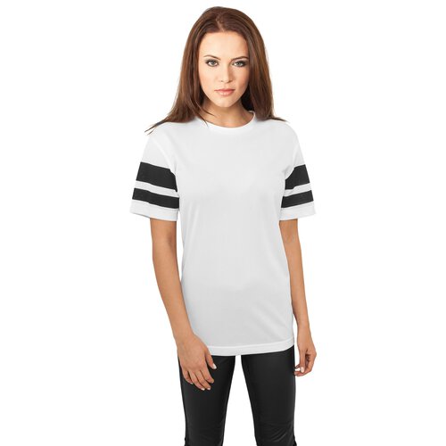 Urban Classics T-Shirt Damen Stripe Mesh Kurzarm Netz-Shirt TB-901 Wei S