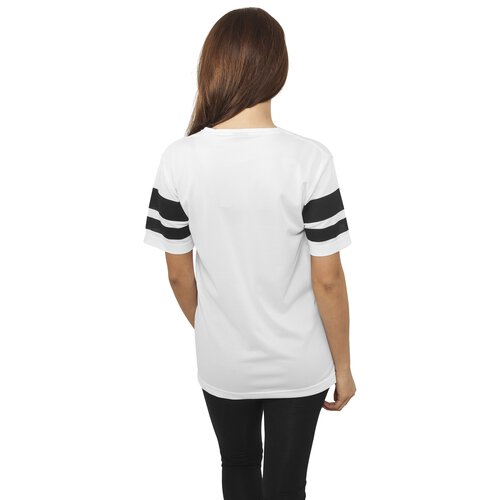 Urban Classics T-Shirt Damen Stripe Mesh Kurzarm Netz-Shirt TB-901 Wei S