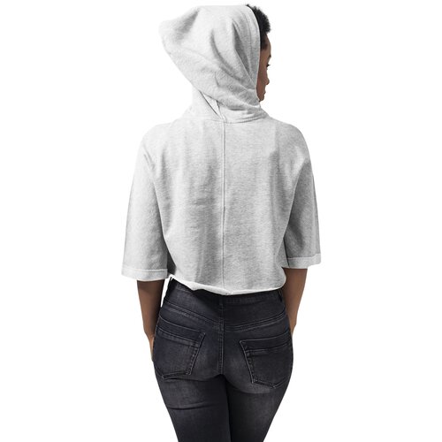 Urban Classics Sweatshirt Damen Cropped Poncho Style Kapuzen Hoodie TB-1306 Grau M