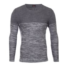 Reslad Strickpullover Herren-Pullover Melange Colorblock...