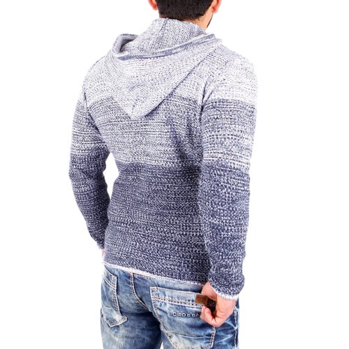 Reslad Strickpullover Herren Colorblock Kapuzen-Pullover Hoodie RS-3108