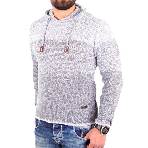 Reslad Strickpullover Herren Colorblock Kapuzen-Pullover Hoodie RS-3108