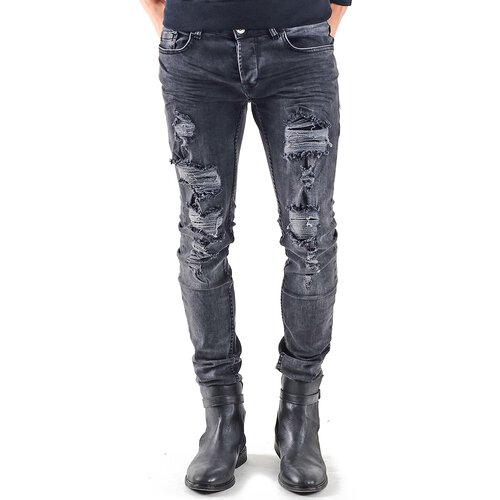VSCT Jeans Herren Keno Rock Heavy Destroyed Look Jeans-Hose V-5641831 Schwarz W30 / L32