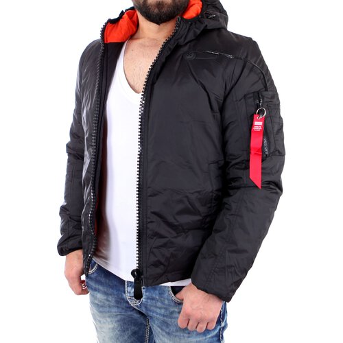 Reslad Jacke Herren Nylon Kapuzen-Jacke mit intergrierten Headset Mnner Winterjacke RS-652