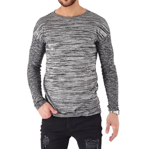 VSCT Sweatshirt Herren 2-Color Rundhals Langarmshirt meliert V-5641780 Anthrazit-Grau S