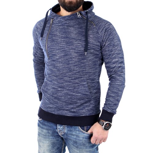 VSCT Sweatshirt Herren Shiro 2 Zip Moulinee Kapuzen Pullover V-5641785 Indigoblau M