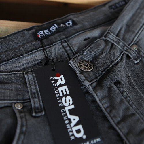 Reslad Jeans Herren Destroyed Look Slim Fit Denim Strech Jeans-Hose RS-2062 Schwarz W34 / L30