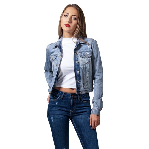 Urban Classics Jeansjacke Damen Denim Kurzschnitt Jacke TB-1542