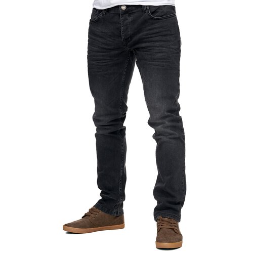 Reslad Jeans-Herren Slim Fit Basic Style Stretch-Denim Jeans-Hose RS-2063 Schwarz W32 / L30