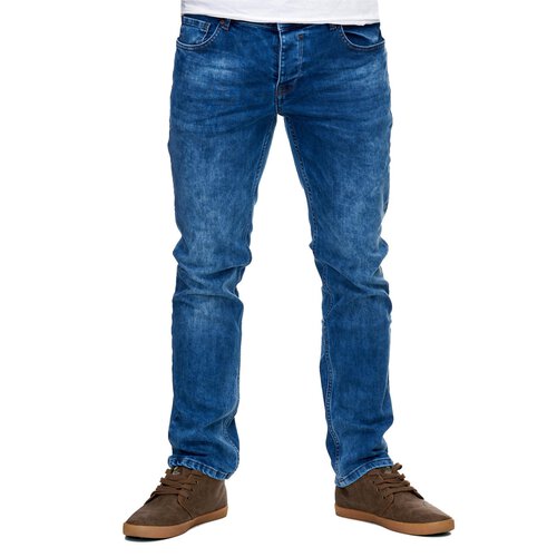 Reslad Jeans-Herren Slim Fit Basic Style Stretch-Denim Jeans-Hose RS-2063 Blau W32 / L32
