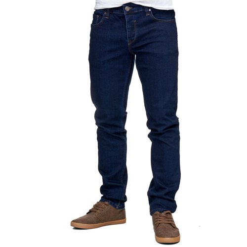 Reslad Jeans-Herren Slim Fit Basic Style Stretch-Denim Jeans-Hose RS-2063 Dunkelblau W29 / L32