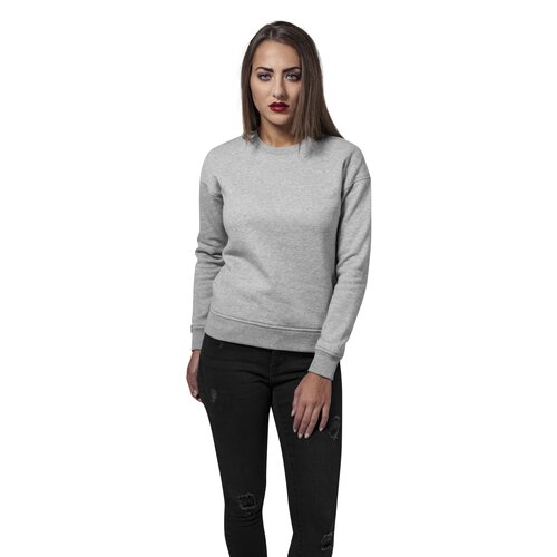 Urban Classics Sweatshirt Damen Rundhals Basic Sweat Pullover TB-1522 Grau L