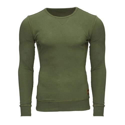 Reslad Sweatshirt Herren-Pullover Basic Look Strick-Pullover RS-1032 Khaki L