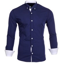 Reslad Herren-Hemd Kontrast Look Button-Down-Kragen...