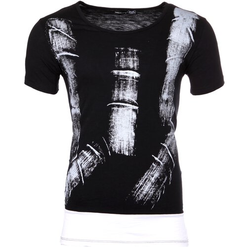 Tazzio T-Shirt Herren Rundhals Motiv-Print Druck Kurzarm Shirt TZ-17104
