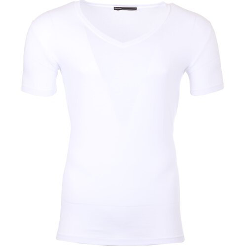 Reslad T-Shirt Herren V-Ausschnitt Basic Look Kurzarm-Shirt RS-5003 Wei 2XL