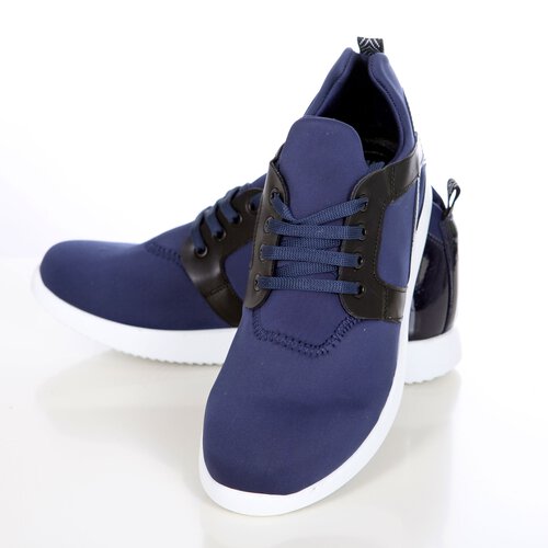 Sneaker Herren-Schuhe Fashion Sport Low Cut Neopren Schnrer K-154 Blau EUR 40
