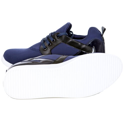 Sneaker Herren-Schuhe Fashion Sport Low Cut Neopren Schnrer K-154 Blau EUR 41