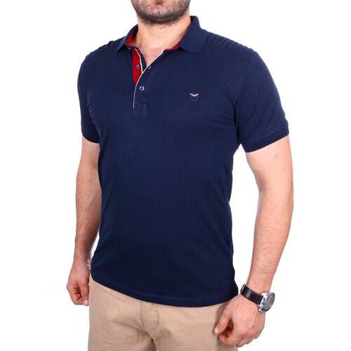 Reslad Polo-Shirt Herren Slim Fit Polo-Hemd Polo-Kragen Kurzarm-Shirt RS-5200 Navyblau L