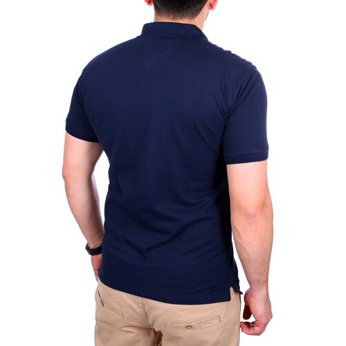 Reslad Polo-Shirt Herren Slim Fit Polo-Hemd Polo-Kragen Kurzarm-Shirt RS-5200 Navyblau XL