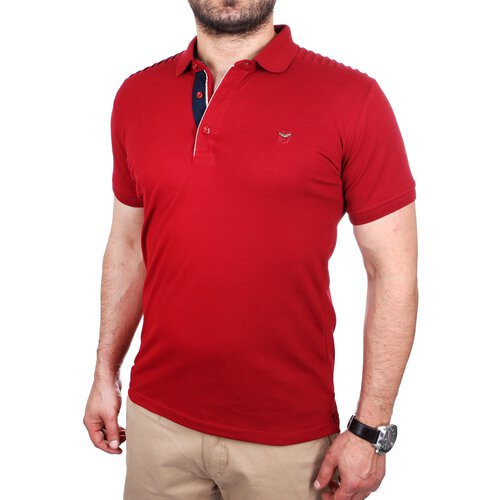 Reslad Polo-Shirt Herren Slim Fit Polo-Hemd Polo-Kragen Kurzarm-Shirt RS-5200 Bordeaux S