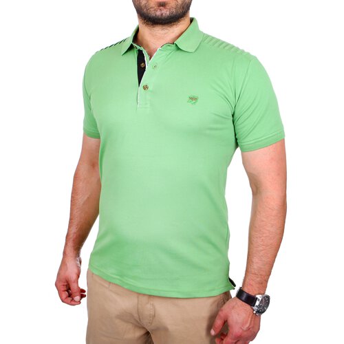 Reslad Polo-Shirt Herren Slim Fit Polo-Hemd Polo-Kragen Kurzarm-Shirt RS-5200 Grn S